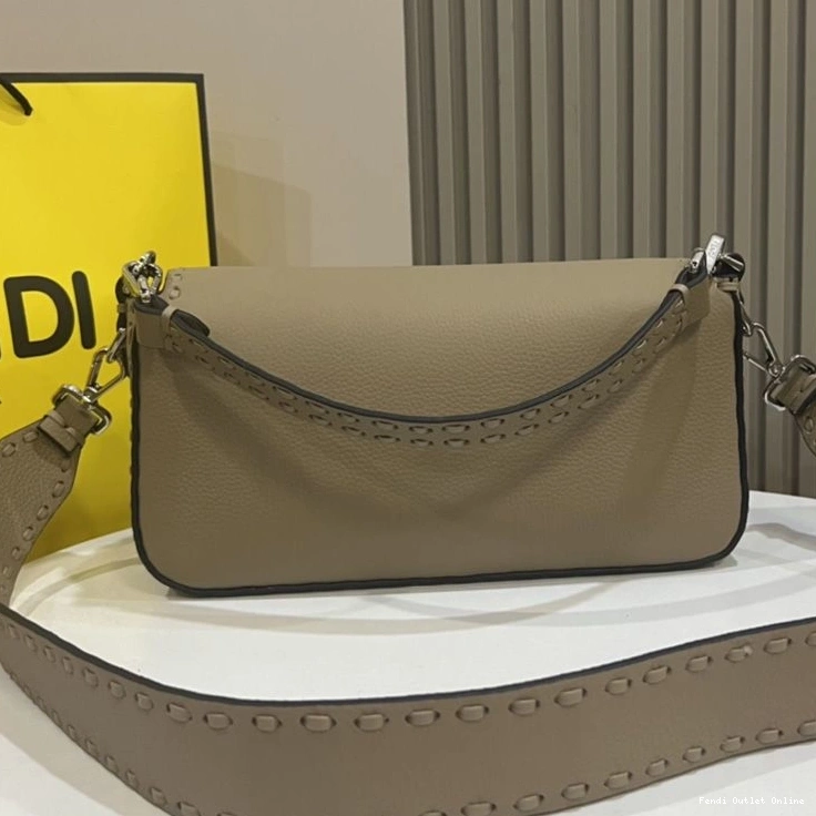 Cheap Romano Bag Khaki In Cuoio Fendi Baguette Selleria Leather Medium 0810